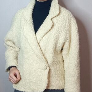 Claudia Toronto Vintage Tweed Bouclé Jacket & Skirt Set Cozy Cream Size 4–6